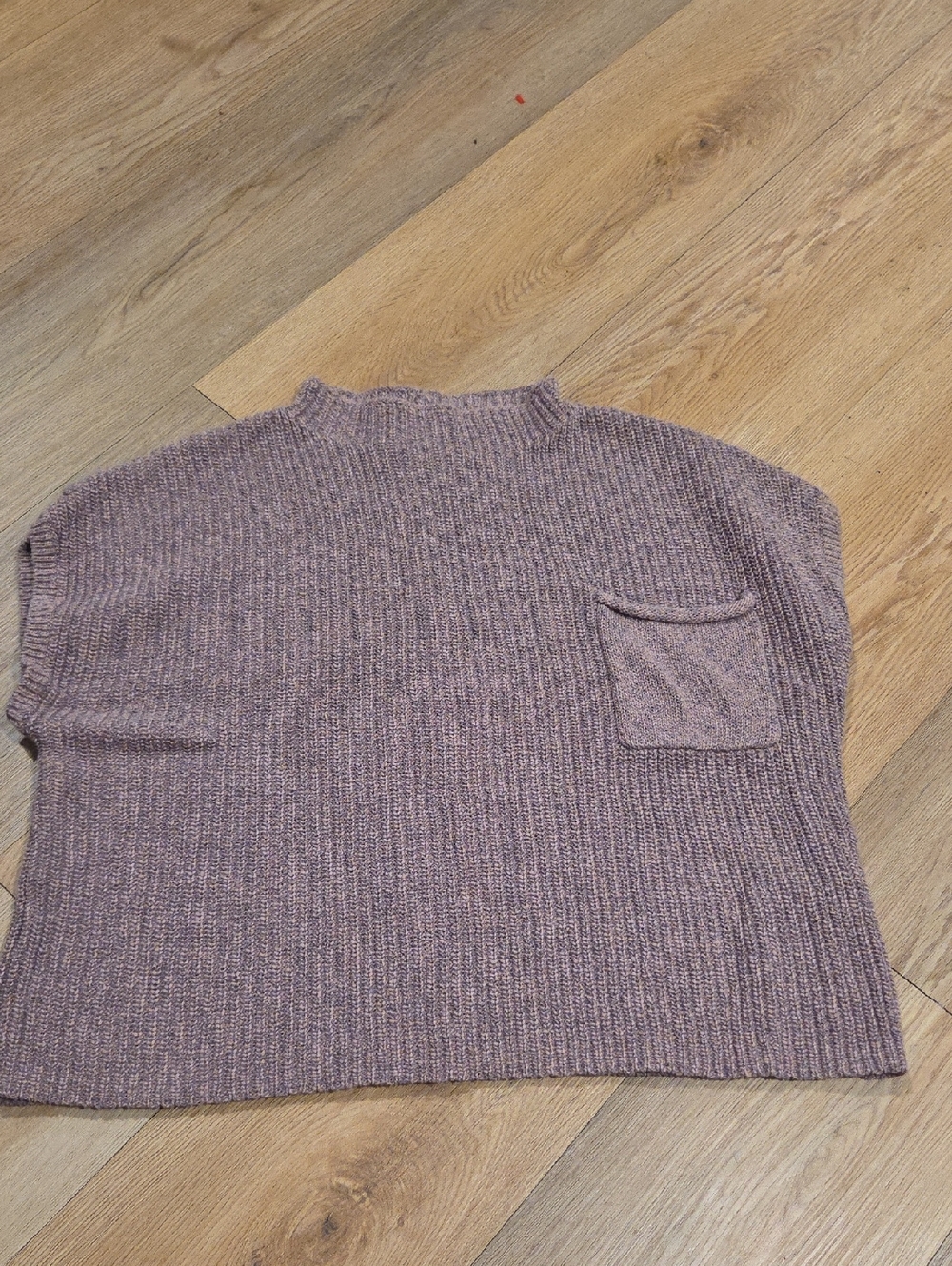 Free People Cropped Ribbed Pocket Sweater in Mauve